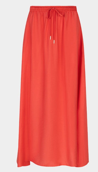 Crinkle Long Elastic Waist Skirt