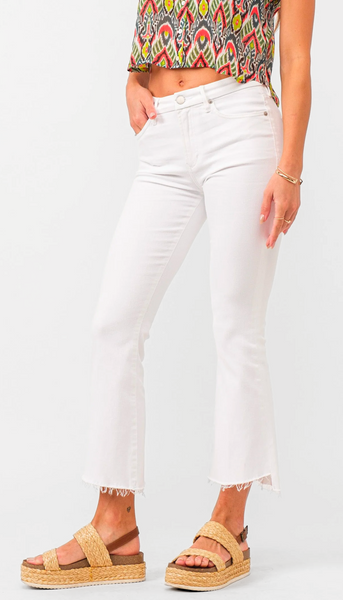 Jeanne High Rise Flare - White