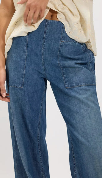 Breezy Denim Pull On - Cobalt