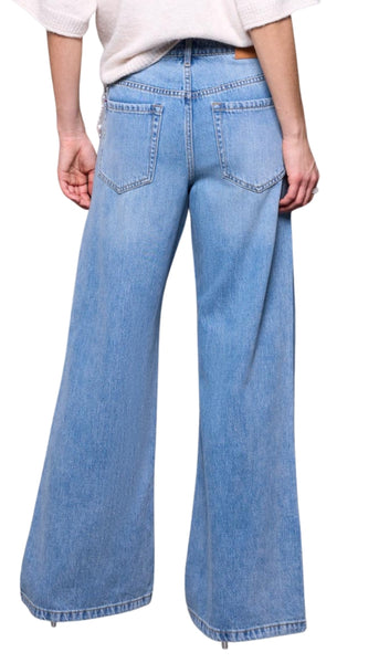 Audrey Pleated Drama Wide Denim