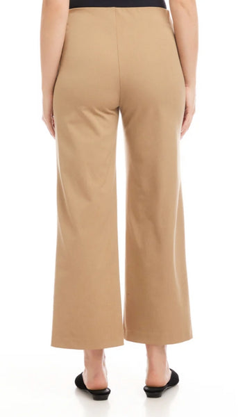 Cropped Pintuck Wide Leg Pants