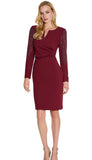 Scuba Crepe Sheath Dress, Embellished Sleeve