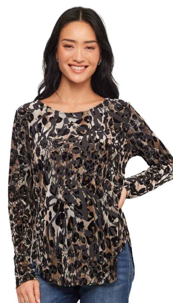 Velvet Burnout Shirttail Top