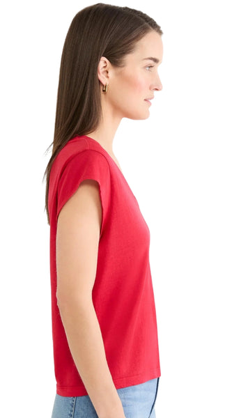 Cap Sleeve V-Neck Supima Cotto