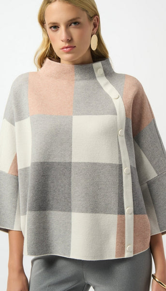Plaid Jacquard Sweater Knit Top