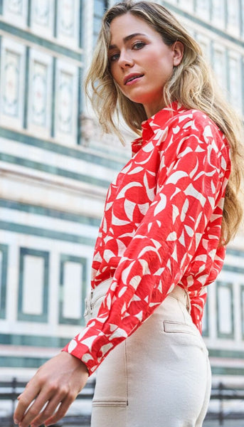 Scarlet Graphic Blouse