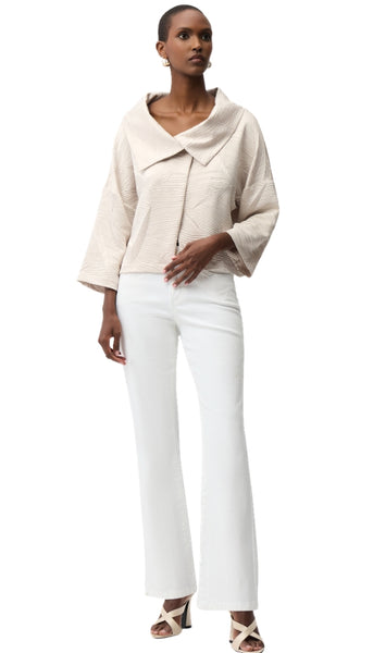 Pleated Boxy Jacket With Overlay Collar