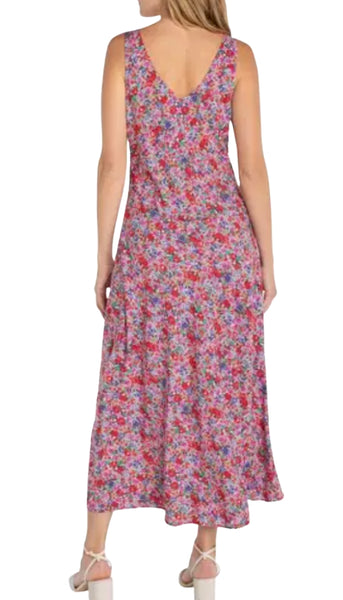 Sleevless Ruffle Front Maxi Dress