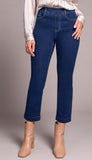 Audrey Pull On Crop Straight Jeans - Deep Water