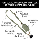 Clip & Go Strap With Pouch - Brushed Vegan Leather
