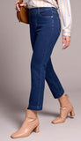 Audrey Pull On Crop Straight Jeans - Deep Water