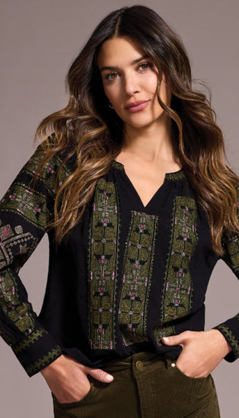 Long Sleeve Blouse With Embroidery