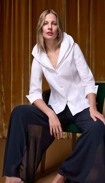 Double Lapel Collar Blouse