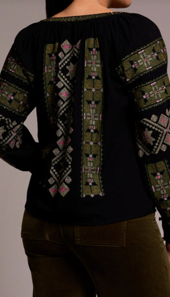Long Sleeve Blouse With Embroidery