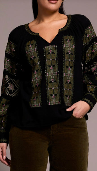 Long Sleeve Blouse With Embroidery