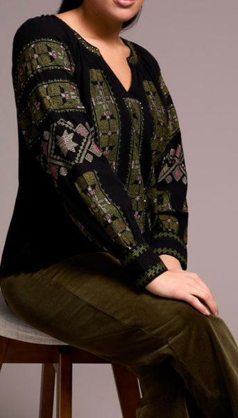 Long Sleeve Blouse With Embroidery