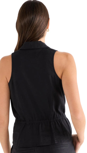Stretch Linen Cinch Vest