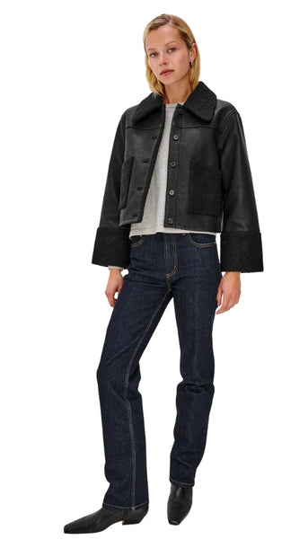 Dria - Black Shearling