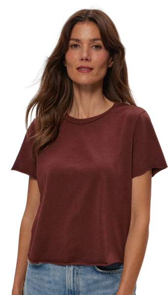 Jackie Raw Edge Crew Neck Tee