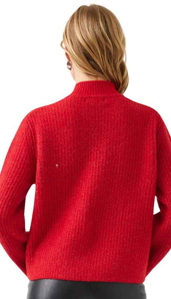 Mock Neck Two Way Zip Sweater