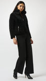 Velvet Puffer Jacket With Faux Fur