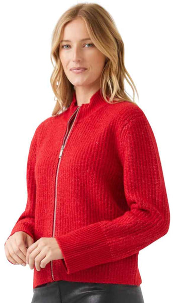 Mock Neck Two Way Zip Sweater