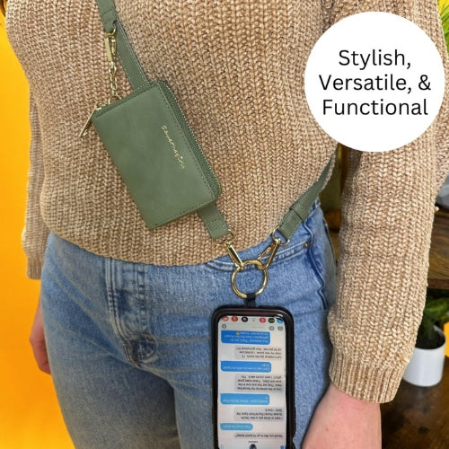 Clip & Go Strap With Pouch - Brushed Vegan Leather