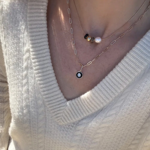 Olivet Black Enamel Charm