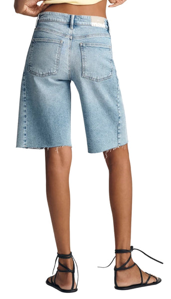 Nica High Rise Barrel Short - Classic Blue