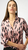Animal Print Draped Top