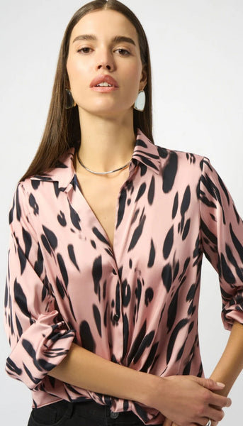 Animal Print Draped Top