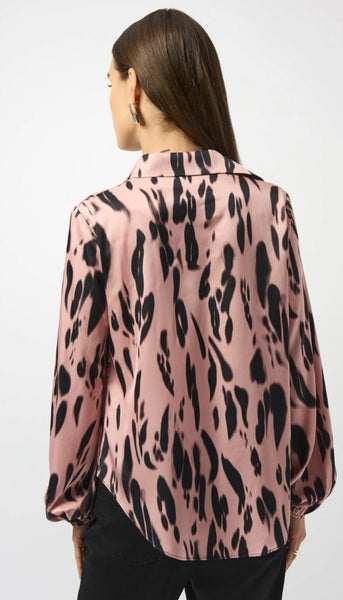 Animal Print Draped Top