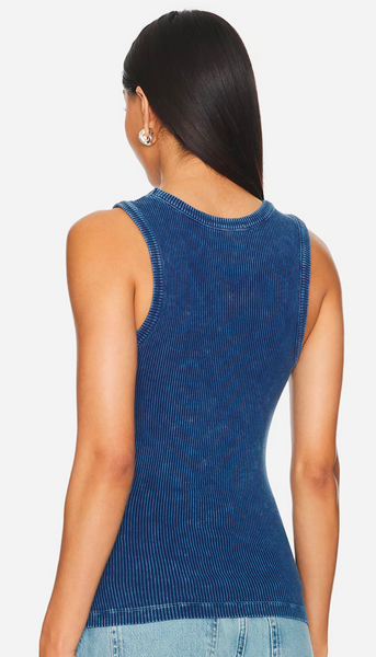 Poppy Scoop Neck Tank - Indigo