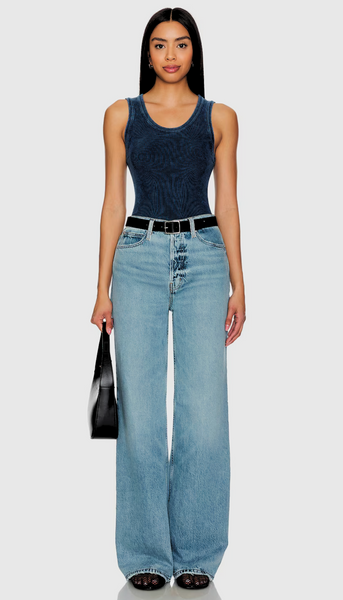 Poppy Scoop Neck Tank - Indigo