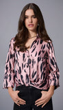Animal Print Draped Top