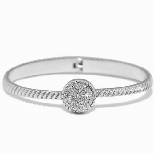 Illumina Celeste Dome Silver Hinged Bangle