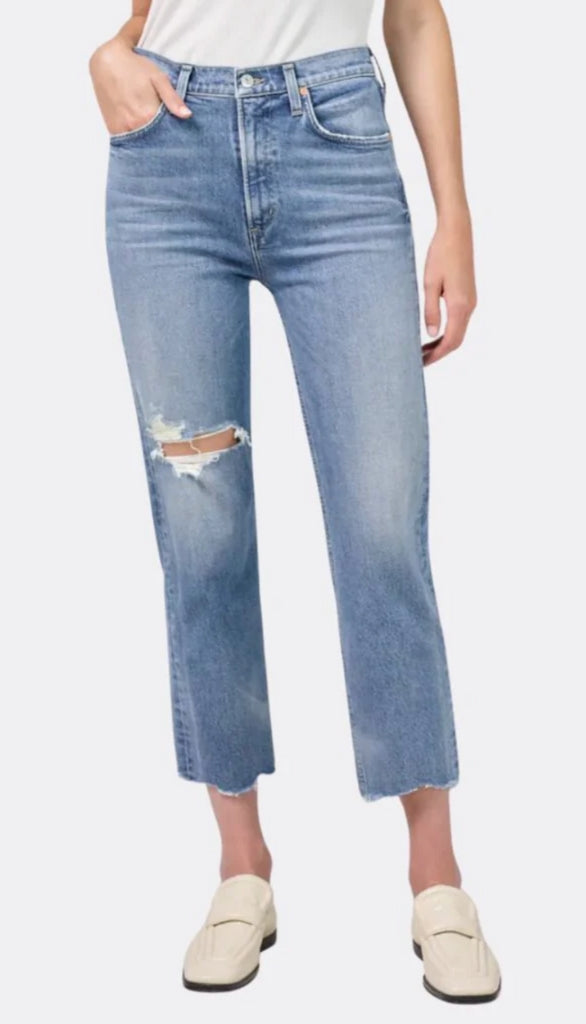 Daphne Crop-High Rise Stovepipe - Lucky Charm