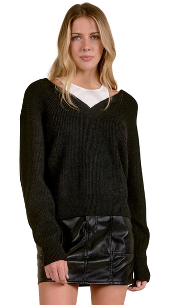 Deep V-Neck Sweater