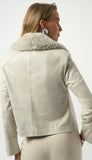Suede Swing Jacket with Faux Fur Collar