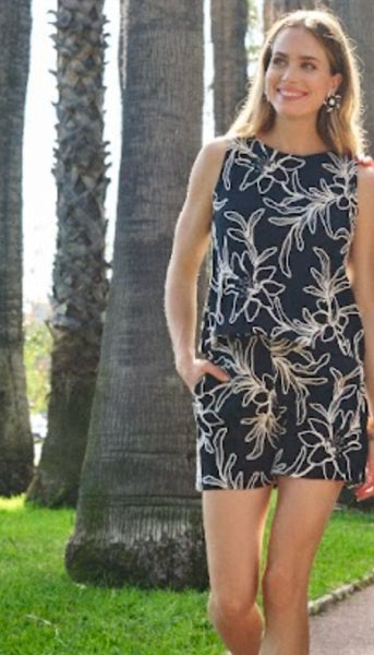 Embroidery Flowers Sleeveless Dress