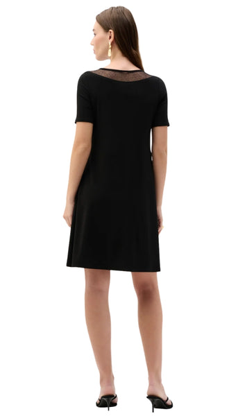 Silky Knit & Mesh A-Line Dress