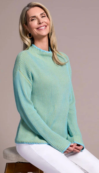 Long Sleeve Funnel Neck Sweater