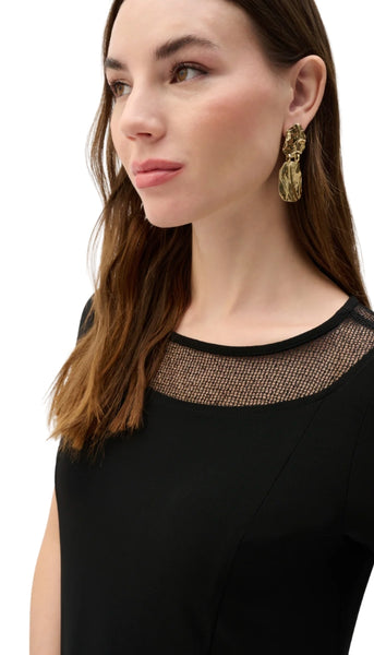 Silky Knit & Mesh A-Line Dress