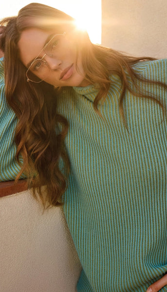 Long Sleeve Funnel Neck Sweater