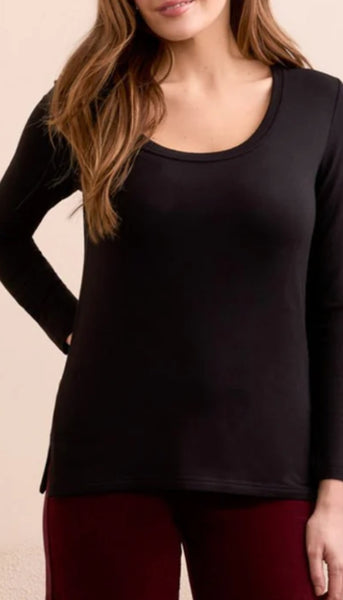 Scoop Neck Knit With Side Slits