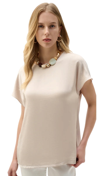 Satin & Silky Knit Straight Top