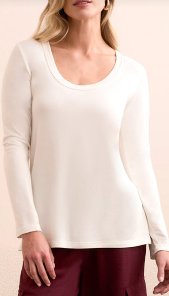 Scoop Neck Knit With Side Slits