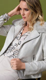 Suede Swing Jacket with Faux Fur Collar