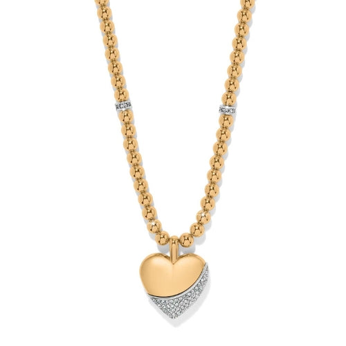 Meridian Pet Wave Heart Gold Necklace
