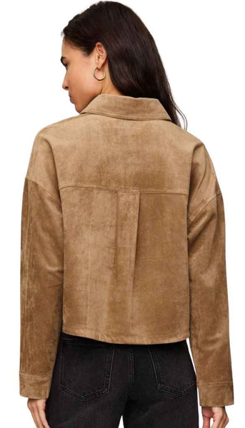 All Day Cropped Suede Jacket